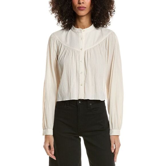 FRAME Denim Tops - Frame Denim Womens Frame The Swing Blouse, White